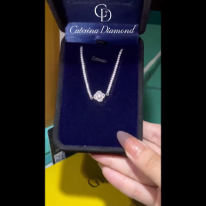 Vòng tay Kim Cương Moissanite 0.3 Carat Caterina Diamond Rose Silver Bracelet DB019