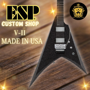ESP USA Custom Shop V-II FR Floyd Rose EMG / Seymour Duncan Black Sparkle Electric Guitar with Hardcase (Preorder)