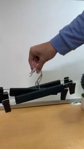 Móc Kẹp Quần Áo  Móc Nhựa Đen Kèm Kẹp Quần Áo 30cm Tùy Chỉnh Kích Thước Treo Chân Váy Thông Minh Tiện Lợi