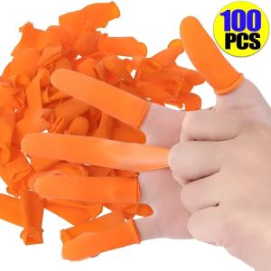 5-100Pcs Disposable Anti-static Finger Rubber Gloves Non-slip Latex Finger Cots Fingertips Protector Gloves Watch Repair Tools