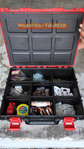 Stackable Waterproof Tool Box with Double Lock IP54 Dustproof Case Work Surface Dividers TB-4030