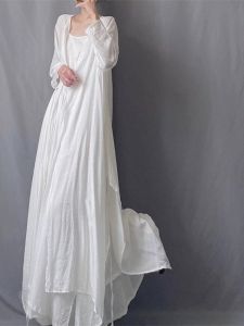 ลําลองสไตล์ญี่ปุ่นและเกาหลีแขนยาวผ้าฝ้ายผสมเสื้อกันลมสําหรับผู้หญิงสีขาวสีบริสุทธิ์หลวม Fit Sun Protection