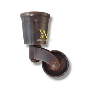 Kaki Roda Troly Meja Kursi Kuningan Antik Tanggung 1 Pcs