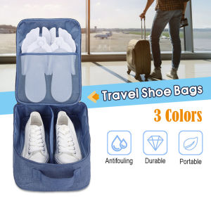 Travel Shoe Bag Organizer Portable Shoe Storage Bag Zipper High Capacity Shoe Pouch Organizer Waterproof Dust-Proof Multi layer Beg Kasut Cuti Melancong