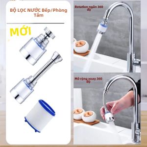 Vòi Bếp Vòi Nước Lọc Bubbler Cho Nước Cứng Tắm Lọc Loại Bỏ Clo Kim Loại Nặng Lọc 360 ° Bộ Chuyển Đổi Xoay