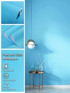 Sky Blue Peel and Stick WallpaperSelf Adhesive Contact PaperVinyl Wall Paper Roll DIY Decorative Stickers CabinetsCountertop