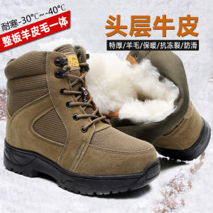 Eya Shoes Northeast Winter Mens Boots Thickened Lined with Wool Cashmere Blend Animal Fur Integrated Cotton Warmer Shoe Casual Style