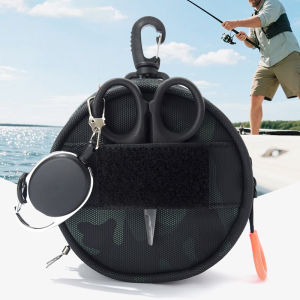 Fishing Line Storage Bag Tactical Molle Bag with Lure Pliers Holder Wallet Card Key Small Pack Hiking Hunting Camping Coin Purse
