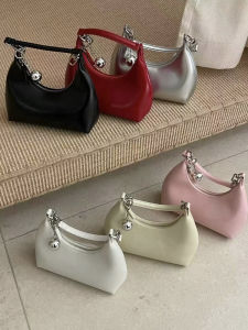 Fashionable Underarm Crossbody Bag for Women New Moon Shape Lightweight Luxury Handbag Soft Polyester Lining Zipper Closure