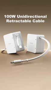 Hagibis Retractable USB C Cable 100W Type C to C Unidirectional Charger Cable Desk Fast Charging Cord for iPhone 17 Macbook iPad