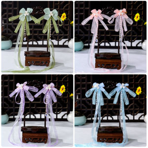 Traditional Chinese Hanfu Hair Accessories Fairy Tale Girl Hairpins with Sashes Performance Decorations for Children