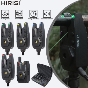 Hirisi S7 Carp Fishing Bite Alarm 1+4 Set Waterproof LED Indicator Adjustable Volume Outdoor Carp Fishing Tackle