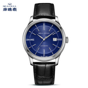 Seagull Mechanical Watch Mens Rose Gold Thin Business ST18 Designer Series New Inspiration 6077 Leather Strap round Dial