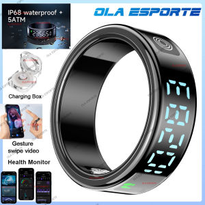 Smart Ring with Display Screen and Touch Health Manager Gesture Swipe Video 5 ATM Waterproof For Men Women Smartring 2025 New