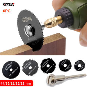 KIPRUN 6 Chiếc Lưỡi Cưa Tròn HSS Mini Dụng Cụ Xoay Cho Máy Cắt Kim Loại Drillac Dụng Cụ Điện Đĩa Cắt Gỗ Trục Khoan Cắt 22-44Mm