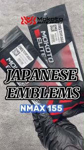 MOKOTO ELITE SERIES NMAX 155 JAPANESE STYLE EMBLEM 2PCS CARBON / FORGED DESIGN 3D STICKER LOGO SPEEDMOTO