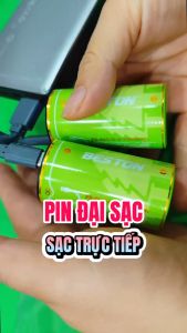 Pin đại sạc Beston chuẩn 1.5V 7400mWh - cổng sạc USB Type C - Pin cỡ D dùng cho đèn pin bếp ga thiết bị công nghiệp