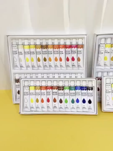 12/18/24 Colors Acrylic Paint Set/Watercolor Paint Set -12ml Tubes Canvas Painting Pigments with Painting Tools