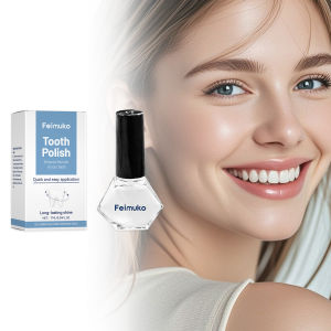 Feimuko Tooth Polish Teeth Brightening Coating Long Lasting Shine Temporary Whitening Gloss Tooth Cosmetic Make up Oral Care
