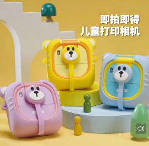 กล้องพิมพ์ภาพเด็กใหม่พิมพ์ภาพถ่ายกระดาษความร้อนในเวลาการ์ตูนพลิกเลนส์กระดาษพิมพ์หลายสีวิดีโอ HD