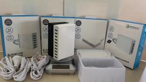 Ilepo | Cổng Sạc Nhanh 60W 10 Cổng USB Dành Cho iPad iPhone Và Các Thiết Bị USB Khác Trạm Sạc Đa Cổng