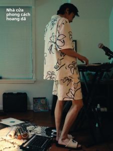 T-B-H | Urban Wild Beast Panther and Lily Tencel Cotton Short Couple Pajamas