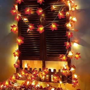 10/20LED Maple Leaf String Lights Fairy Lights Battery Powered Garland Light for Home Party Wedding Indoor Outdoor Decoration