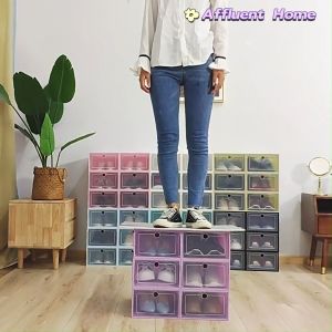 Large Size Shoe Box Storage Solutions: Foldable Waterproof Drawer Organizers & Candy Color Decorations