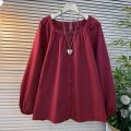 Áo Blouse Dáng Rộng Kiểu Pháp Tay Bồng Cổ Vuông Thanh Lịch. 