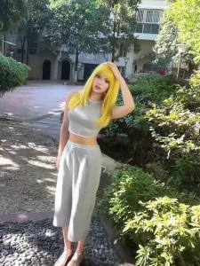 Synthetic Long Straight Yellow Wig with Bangs For Women Daily Cosplay Lolita Party Fluffy Heat Resistant Fake Hair