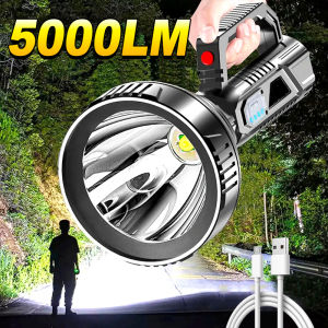 High Power LED Flashlight Super Powerful Handheld Searchlight USB Rechargeable Tactical Torch Portable Outdoor Work Camping Lamp