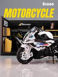 1:12 RRS1000 S1000RR Toy Model Motorcycles Alloy Diecast Motorbikes Shock Absorption Front Wheel Steering Rubber Tires Boys Gift