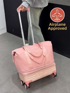 QIANRENSHI | Large Capacity Lightweight Foldable Travel Luggage For Women With 360 Degree Wheels