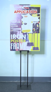 KELIN Iron Poster Stand Double-Sided White & Black Sintra Board Display Holder for Advertising Signage