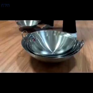 New 32/34/36/38CM Large-capacity Stainless Steel Wok With Double Handles Hotel Restaurant Frying Pan