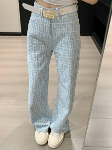 Quần Jeans Denim Ống Rộng Cạp Cao Ôm Dáng Phong Cách Mùa Xuân Thu Đông Quần Dài Thường Ngày Cho Nữ Quần Jeans Denim Thường Ngày