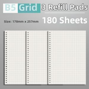 XUEDELE | Refillable Note Book Replaceable Ruled and Grid Paper