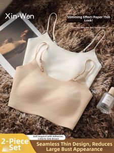 XINWEN | Invisible Lightweight Summer Bra For Larger Chests Thin Straps