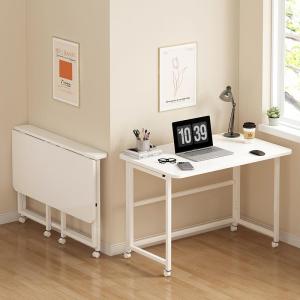 Foldable Computer Desk Bedroom Office Simple Storage Easy Assembly Student Pull Cart Portable Lightweight Bamboo Material