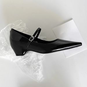 Hong Kong Genuine Leather Mary Jane Womens Shoes 2025 New Autumn French Elegance Buckle Thick Heel Pointed Toe Single Shoes