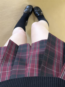 Water Wood Amethyst Original School Uniform Short Skirt Red Plaid Pleated Versatile College Style High Waist Spring Season
