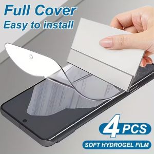 4Pcs Full Cover Screen Protector Hydrogel Film For Google Pixel 8 7 6 Pro 7A 6A Screen Protector Protective Soft Films Not Glass
