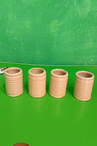 Combo 4 hủ đựng tăm bắng gốm men kem