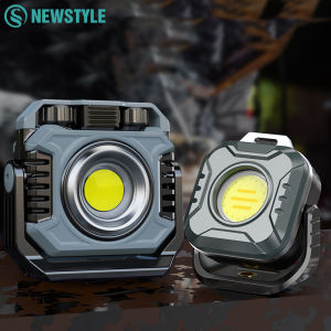 Super Bright COB Work Light Rechargeable Portable Flashlight LED Camping Lamp 360°Foldable Dimming Emergency Car Repairing Lamp