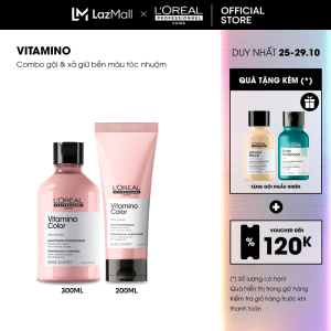 Combo Dầu gội 300ml và dầu xả giữ màu tóc nhuộm & dưỡng tóc mềm mượt Vitamino Color