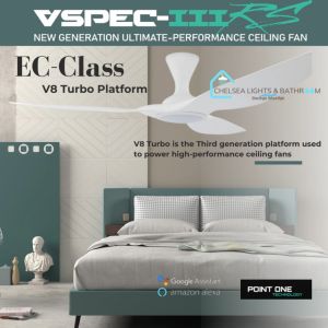 PO ECO FAN CYCLONE VSPEC-III RS 3B SMART WIFI Ceiling FAN EC Motor 46/52/60 in LED light Dimmer (10 YEARS LOCAL WARRANTY) Point ONE