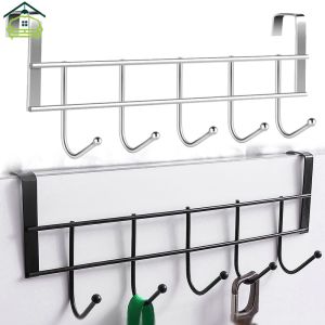 ชั้นวางที่เก็บทัพพีและไม้พายไม่ต้องเจาะสำหรับห้องครัวตะขอเกี่ยวการ์ดเก็บข้อมูล5ตะขอเหล็กสเตนเลส