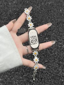YUNDINGCHUANGXIANG | New Metal Fashion Daisy Design Ceramic Smartwatch Band