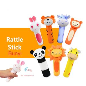 Mainan Boneka Tangan Bayi Toet Rattle Toy Stick Boneka Genggam Bunyi