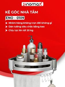 Kệ để nhà tắm Enomax đa năng dán tường / khoan tường chất liệu nhôm hàng không chịu lực cao ( Eno -0110)